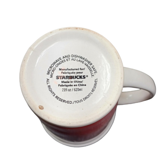 Starbucks 21 oz. Red & White Christmas Mug with Hanging Ornaments - 6.25" High - Picture 3 of 4